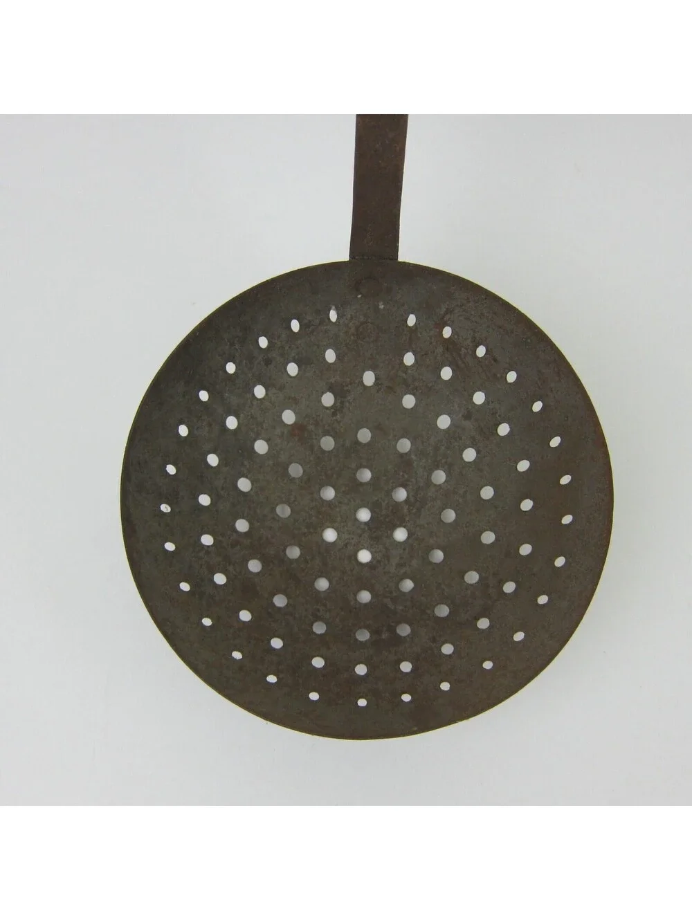Antique Primitive Metal Sieve Ladle Long Handled Strainer Farmhouse Kitchen